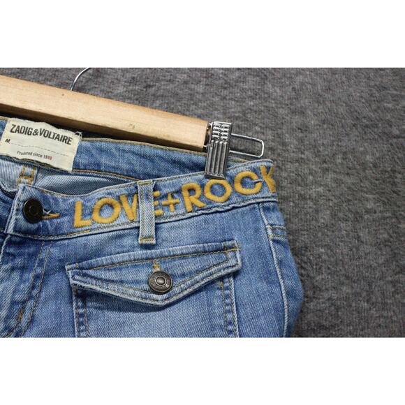 Zadig & Voltaire Denim LOVE+ ROCK size 28 Low Rise Boot Cut Light Wash - Picture 4 of 7